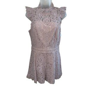 NWT Adelyn Rae Lace Sleeveless Mockneck Romper Size Large